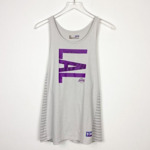 Under Armour Gray Los Angeles Laker LAL Tank Top - Picture 3 of 9